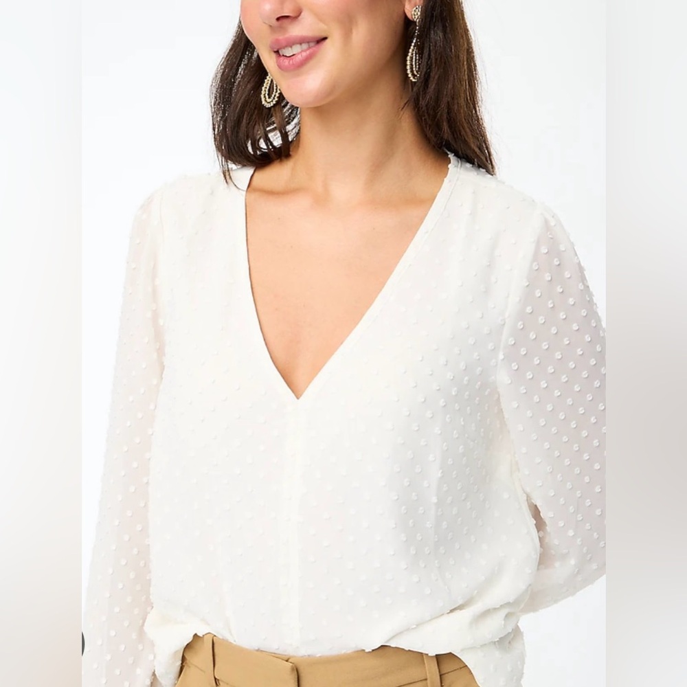 J.Crew Clip-dot V-neck top